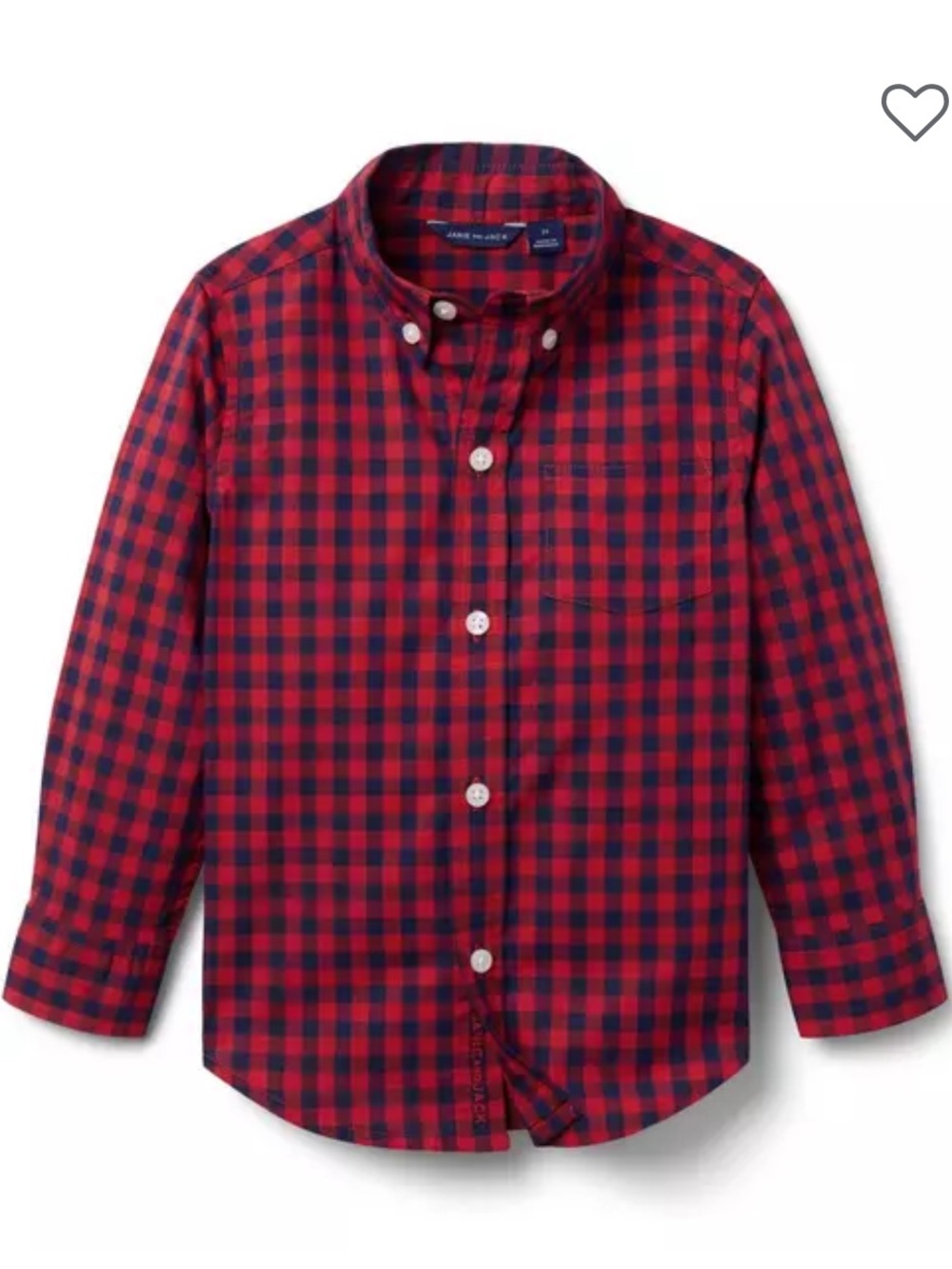 NWT Janie and Jack Gingham Poplin Shirt